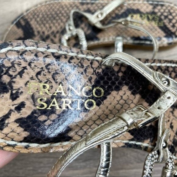 Franco Sarto Snake Print with Rhinestones Detail Size 6 NWOT - Picture 3 of 5